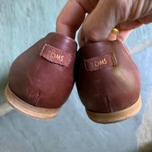 TOMS leather and canvas flats